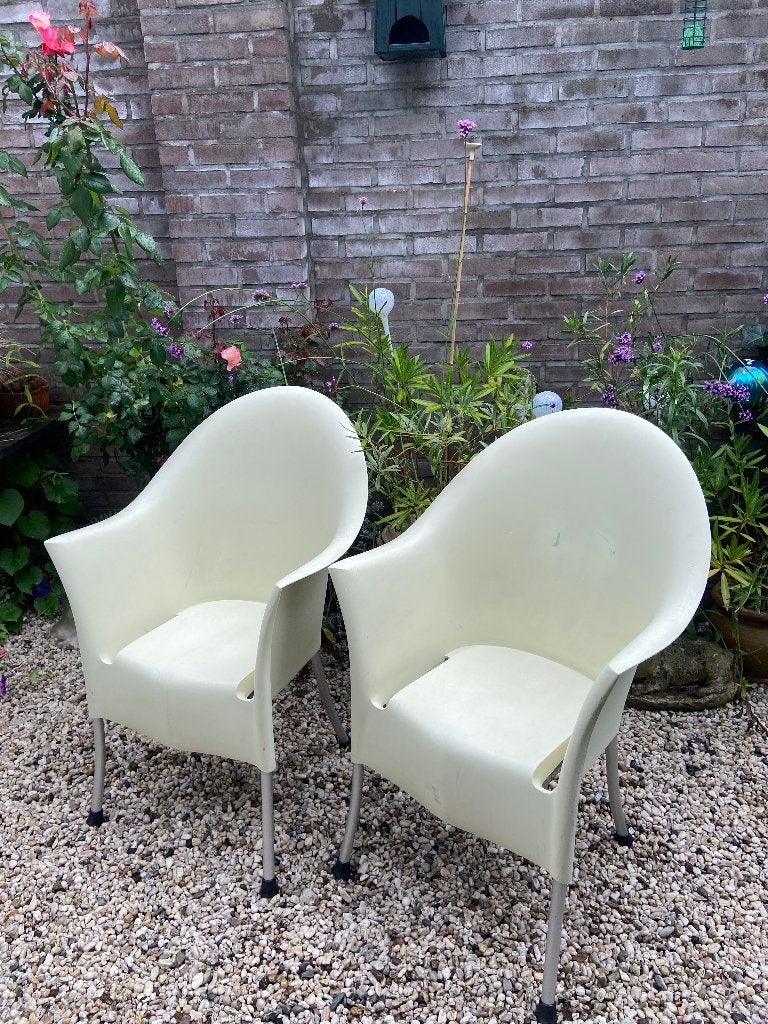 2 tuinstoelen/stoelen Philippe Starck Lord Yo Driade i.g.st., Ophalen, Gebruikt, Kunststof, Stapelbaar