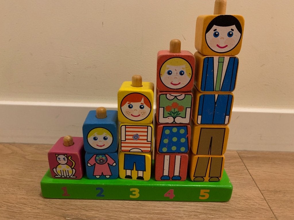 Houten poppetjes puzzel, Ophalen, Gebruikt