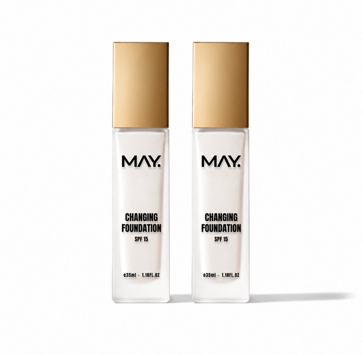 2x May Changing Foundation SPF 15 - Nieuw en Geseald, Gehele gezicht, Beige, Nieuw, Ophalen of Verzenden