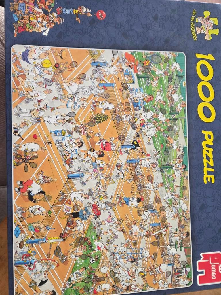Jan van Haasteren Tennis Puzzel 1000 stukjes, Ophalen of Verzenden, 500 t/m 1500 stukjes, Zo goed als nieuw, Legpuzzel