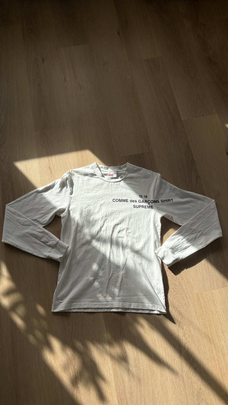 Supreme Comme des Garçons Shirt Longsleeve Maat M, Kleding | Heren, Ophalen of Verzenden, Zo goed als nieuw, Maat 48/50 (M), Wit