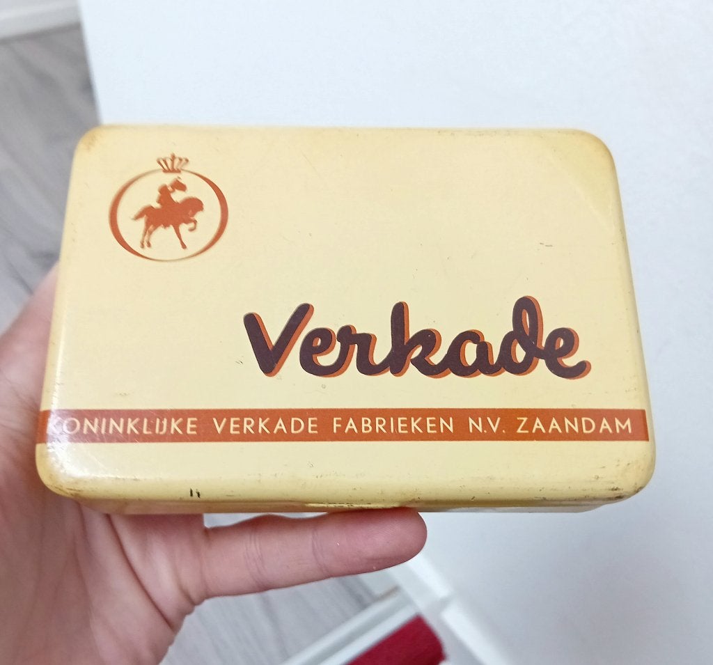 Verkade vertegenwoordigers blikje met ruiter, Verzenden, Gebruikt, Koek(jes), Verkade