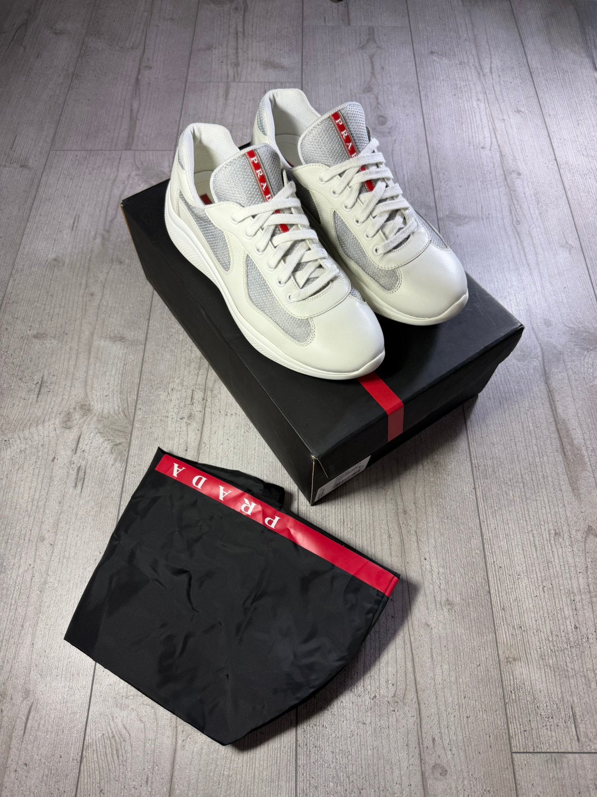 Prada, Wit, Ophalen of Verzenden, Sneakers of Gympen, Gedragen