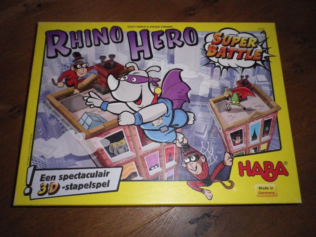 Rhino Hero Super Battle van HABA, Hobby en Vrije tijd, Gezelschapsspellen | Bordspellen, Ophalen, Zo goed als nieuw, HABA