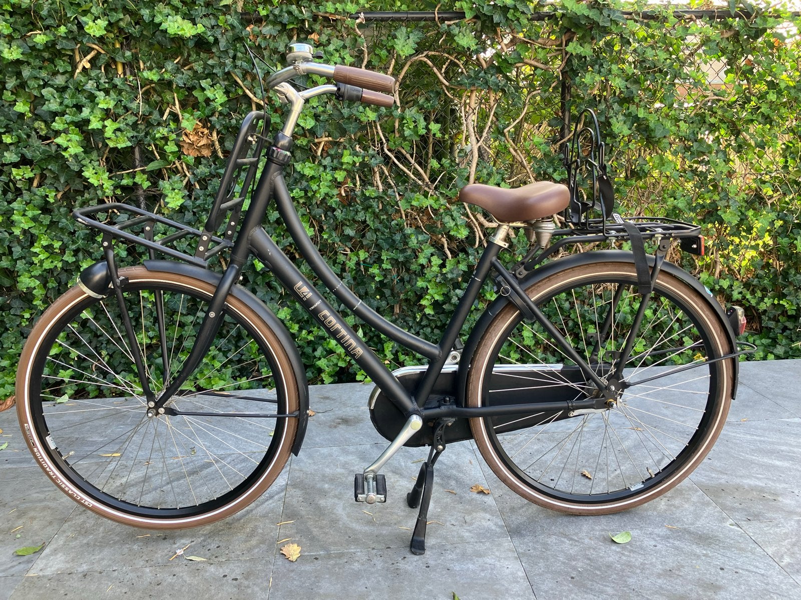 Cortina U4 Transportfiets Dames -  Mat Zwart IZGST!!!!, Terugtraprem, Versnellingen, Zo goed als nieuw, 50 tot 53 cm