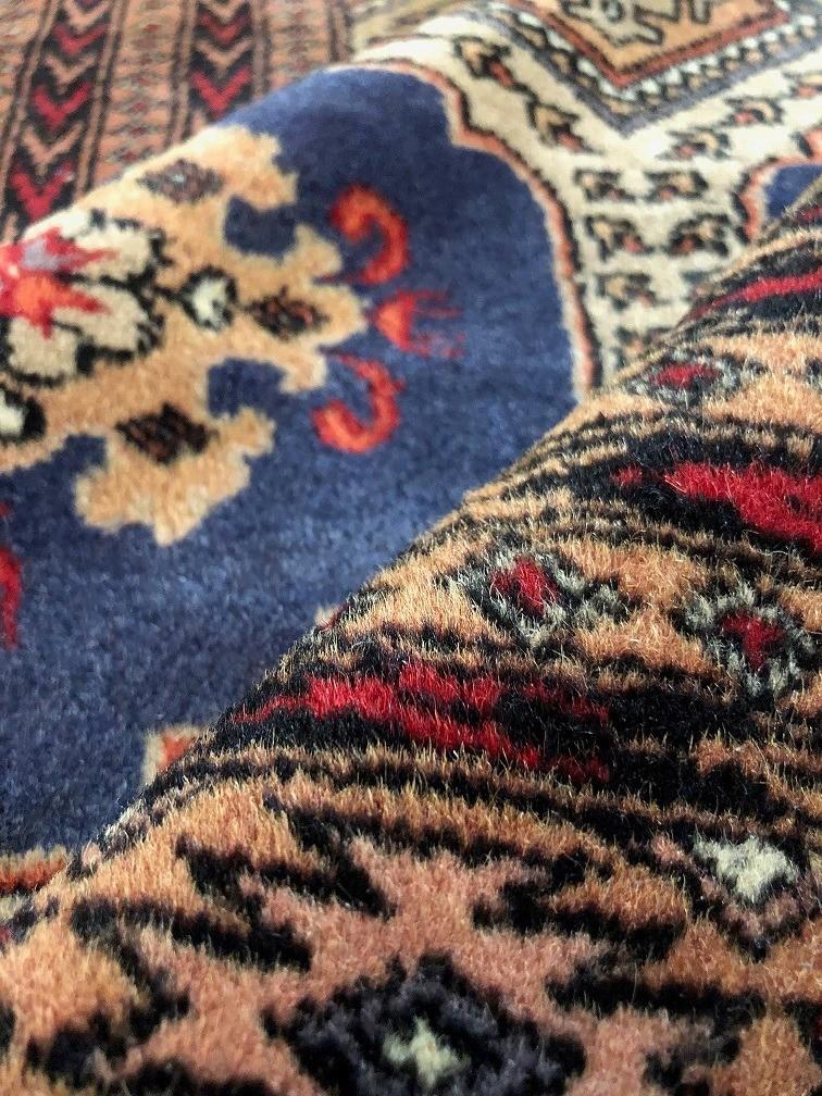 Perzisch tapijt handgeknoopt Bokhara Oosters vloerkleed, Gebruikt, Blauw, 200 cm of meer, Ophalen of Verzenden