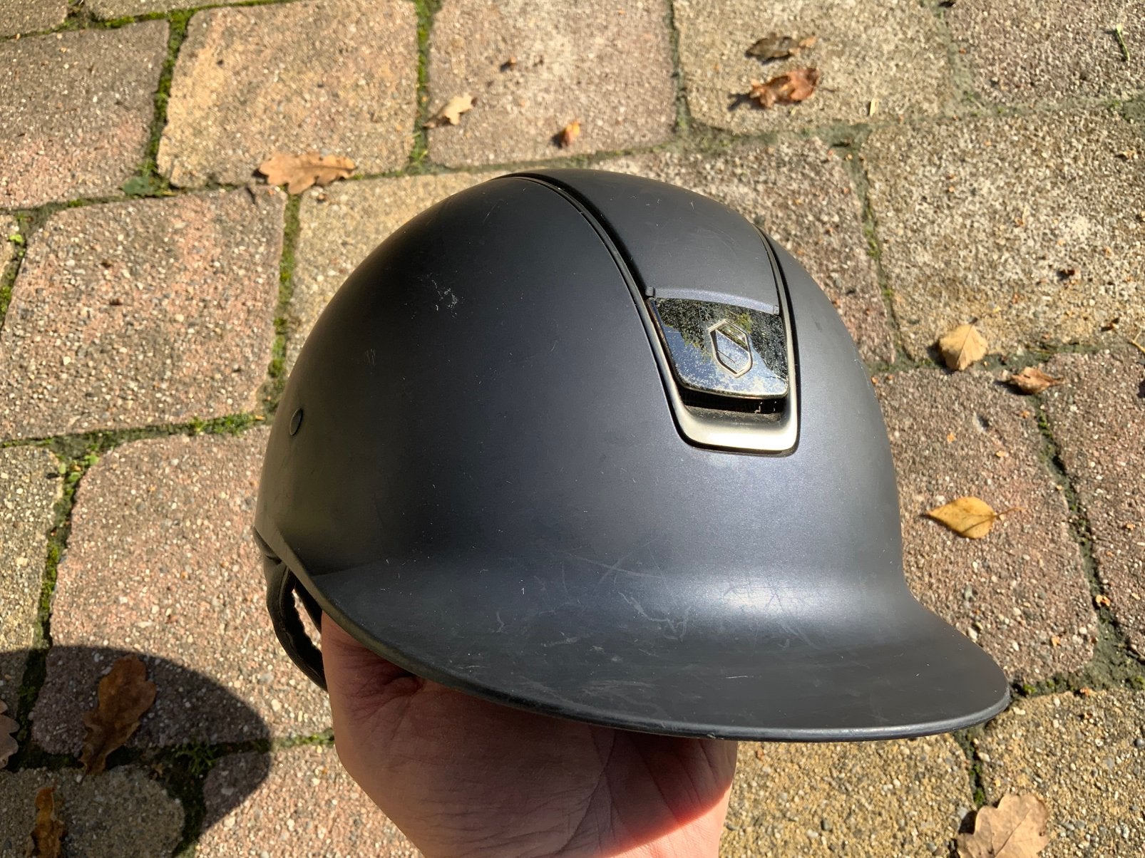 Ruitercap Samshield, Dieren en Toebehoren, Blauw, Gebruikt, Dressuur, Ophalen of Verzenden
