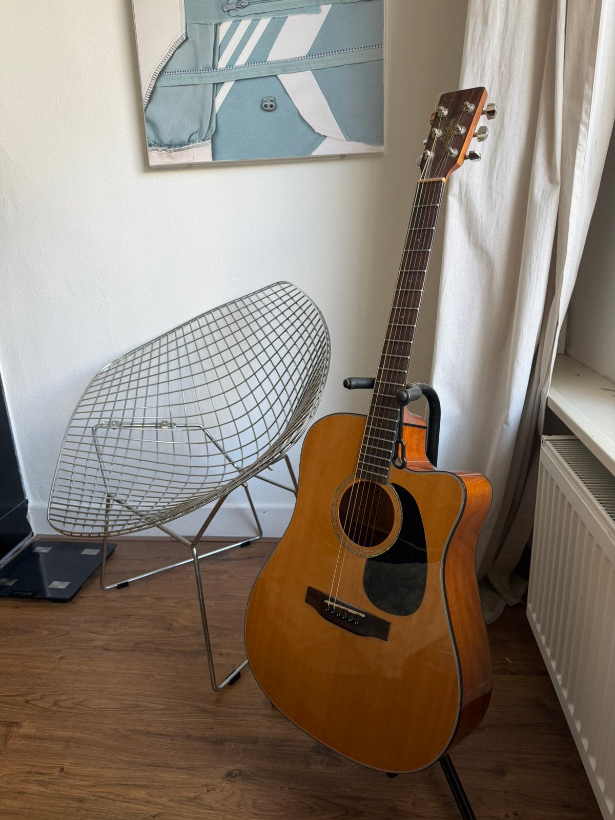 Hudson HD-1CE semi-akoestische gitaar + hardcase nette staat, Ophalen, Zo goed als nieuw, Western- of Steelstringgitaar