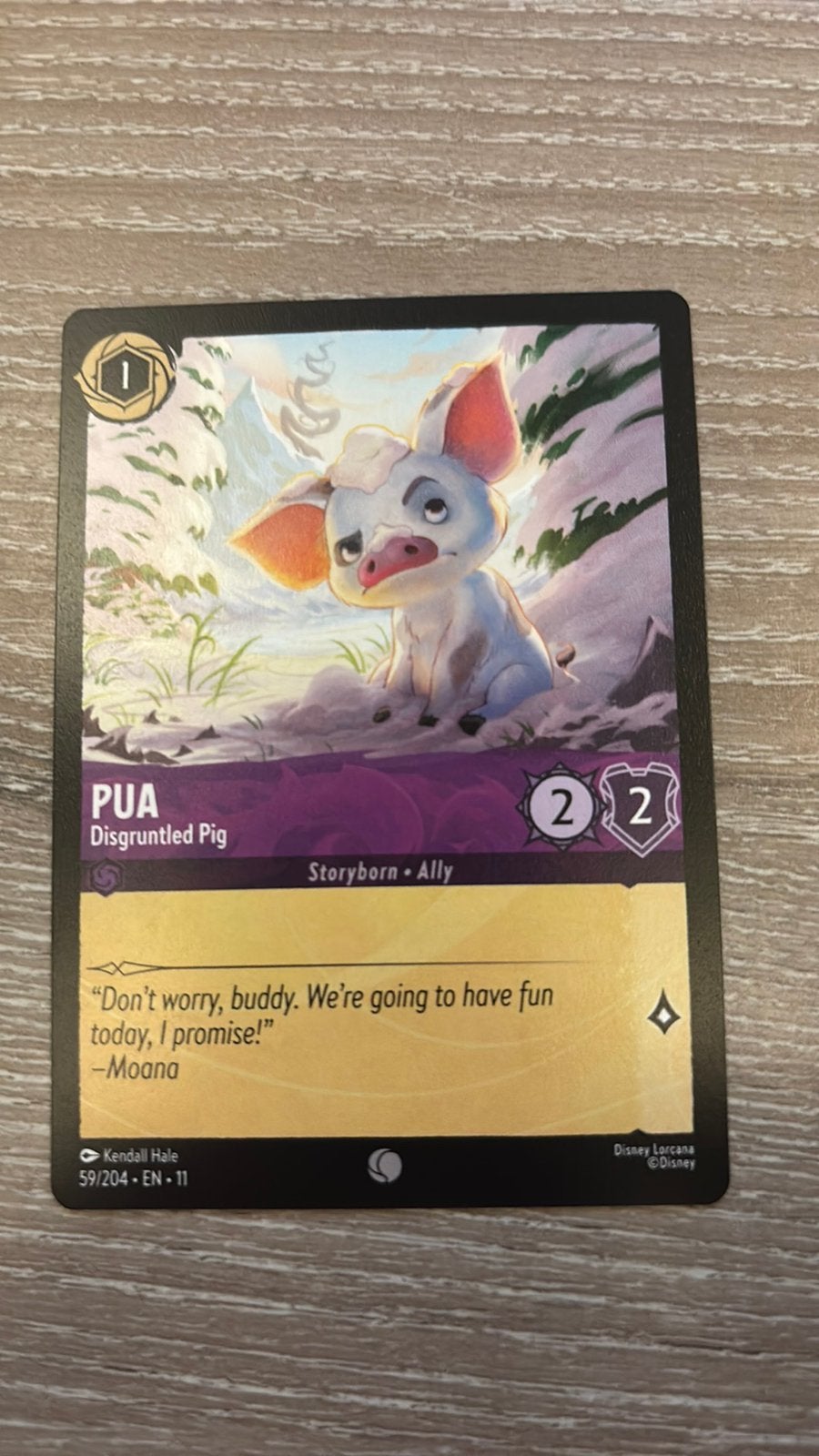 Disney Lorcana Pua disgruntled pig 59-204 11WSP nonfoi, Ophalen of Verzenden, Zo goed als nieuw, Losse kaart