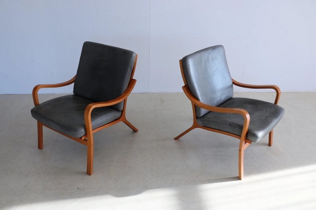 Vintage Skalma fauteuils, set van 2, Ophalen, Gebruikt, 50 tot 75 cm, Hout