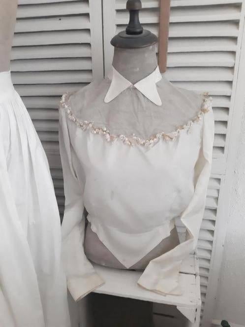 Brocante Franse blouse .......(Fotonr Br24), Antiek en Kunst, Antiek | Kleding en Accessoires, Ophalen of Verzenden