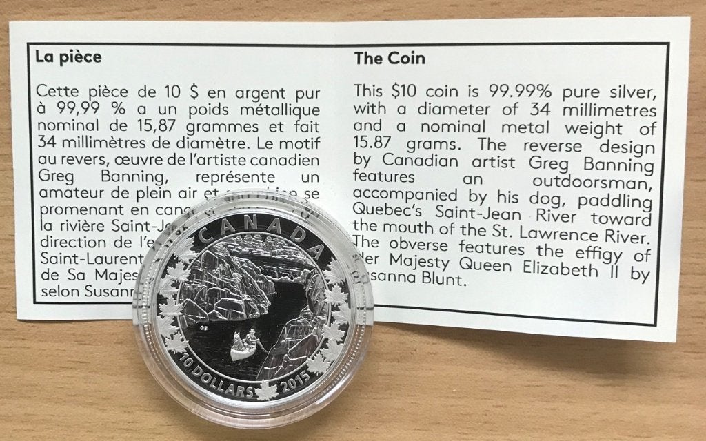 Canada - Silver 10 Dollar 2015 - Canoe Across Canada, Verzenden, Noord-Amerika, Setje, Zilver