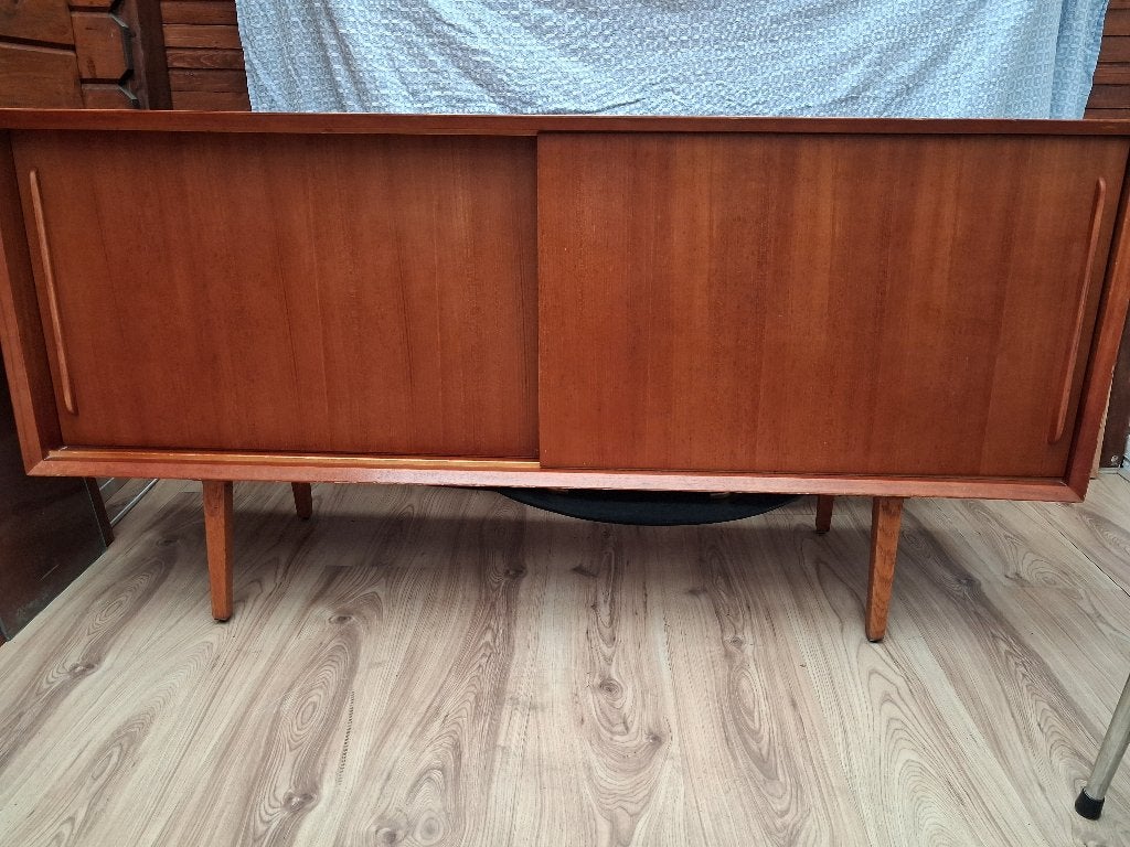 retro  dressior, Met plank(en), Gebruikt, Teakhout, 25 tot 50 cm