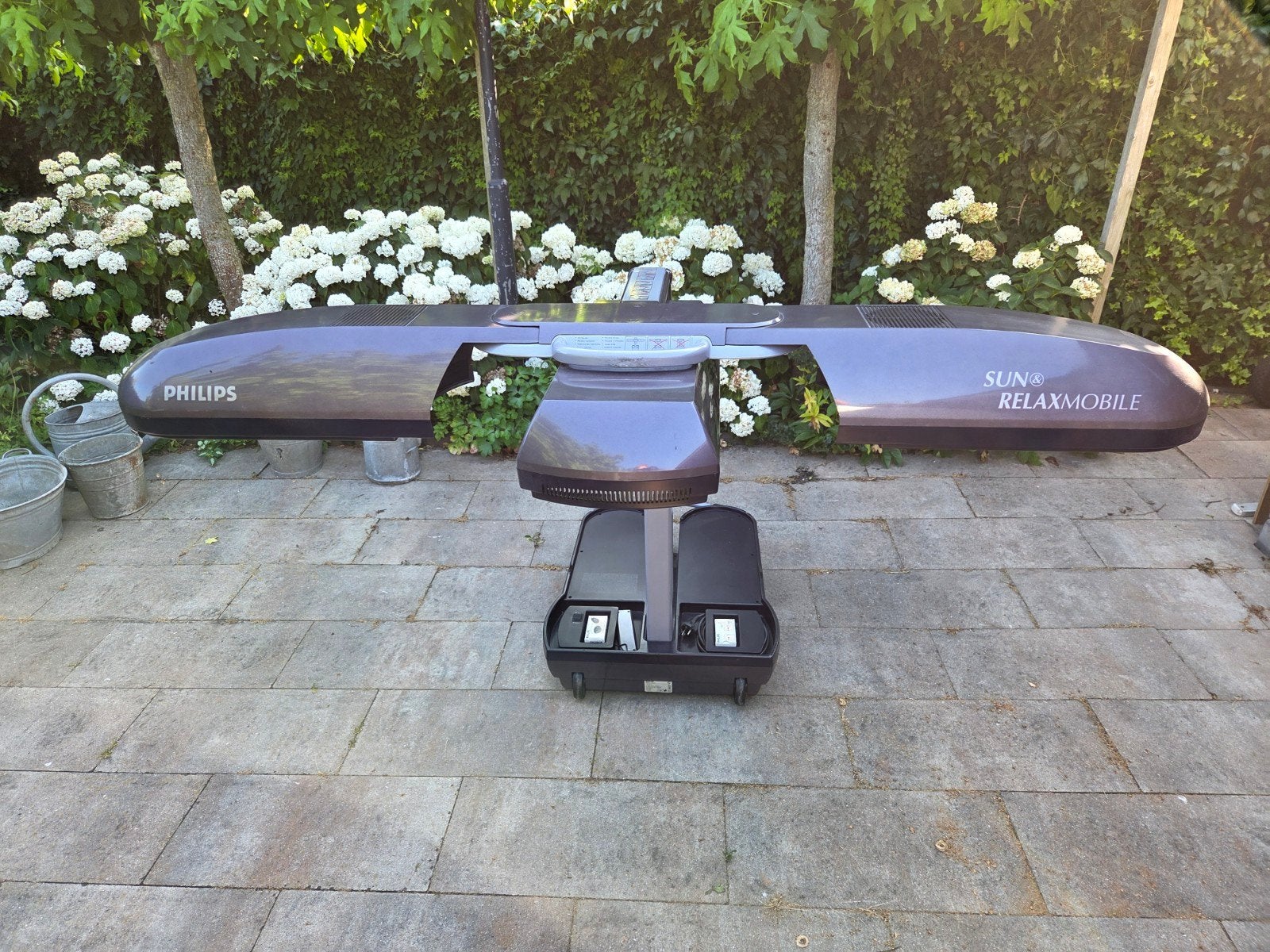 Philips Sun & Relaxmobile HB 875 Zonnebank, Witgoed en Apparatuur, Zonnebanken en Gezichtsbruiners, Ophalen, Gebruikt, Zonnebank dubbelzijdig