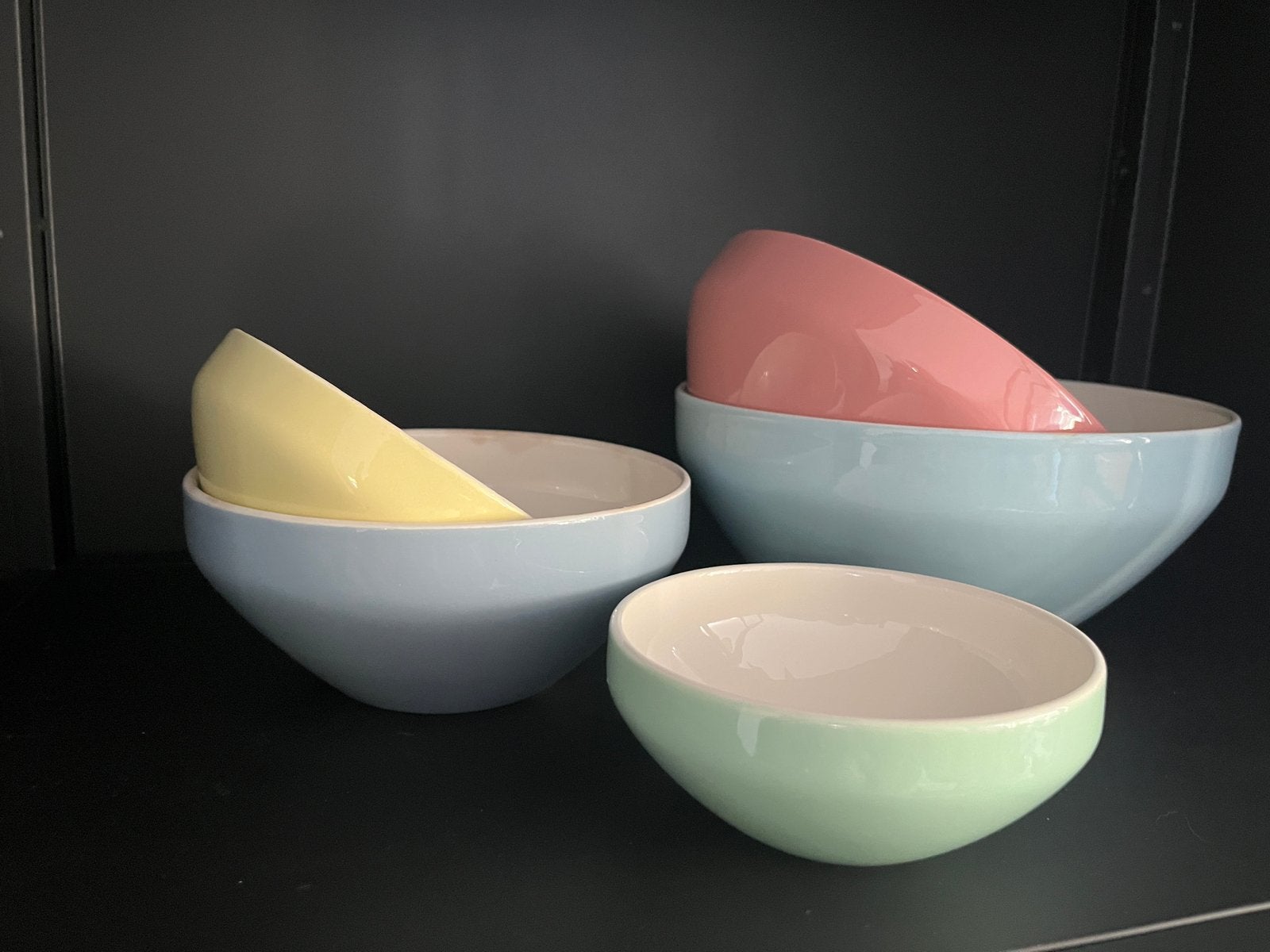 Pastel Regout nestschalen., Antiek en Kunst, Antiek | Servies los, Ophalen of Verzenden