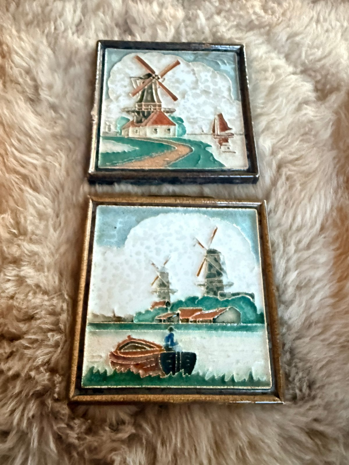 Porselyne fles 19402x hollands landschap cloisonne tegels, Ophalen