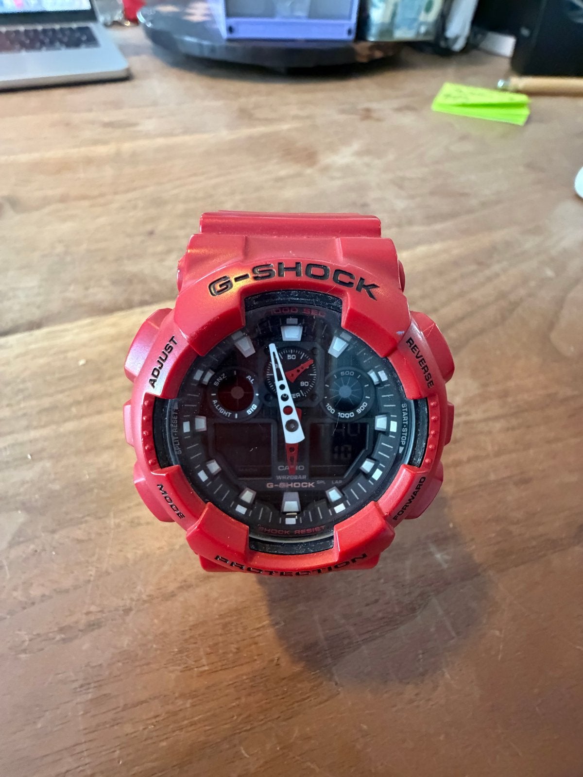 Casio G-Shock GA-1008 Rood Polshorloge, Ophalen, Casio, Kunststof, Gebruikt