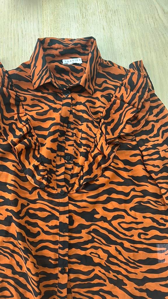 Loavies blouse xs zgan top panter bruin, Ophalen of Verzenden, Zo goed als nieuw, Maat 34 (XS) of kleiner