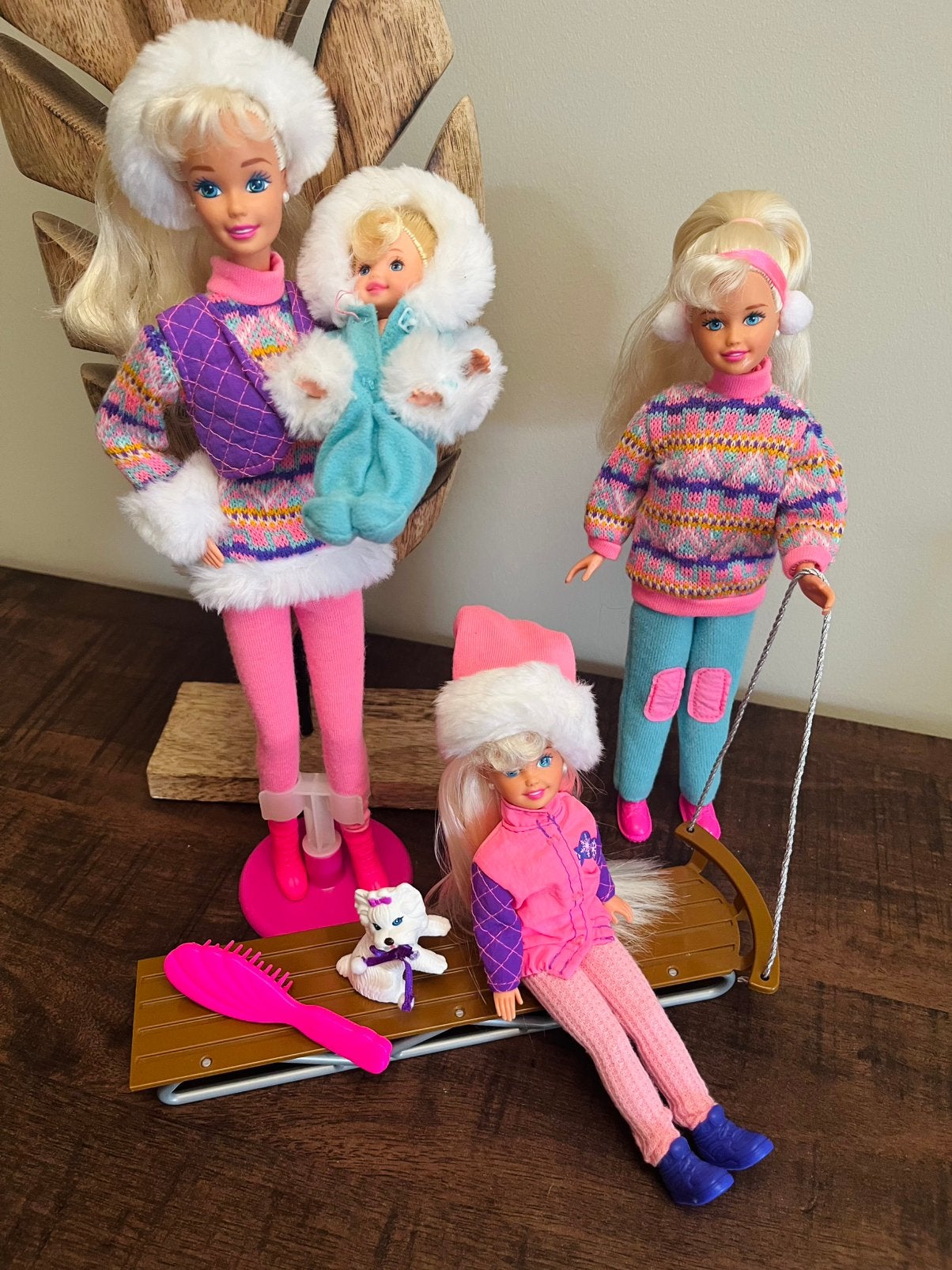 vintage Mattel Winter Holiday Sledding Fun Barbie, Ophalen of Verzenden, Gebruikt, Barbie