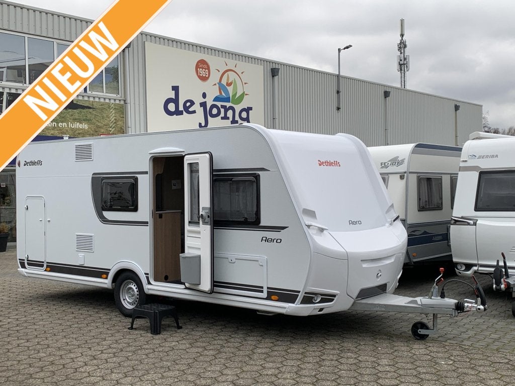Dethleffs Aero 500 QSK - Stapelbed - Aanbieding!, Caravans en Kamperen, Schokbreker, Dwarsbed, Bedrijf, Treinzit