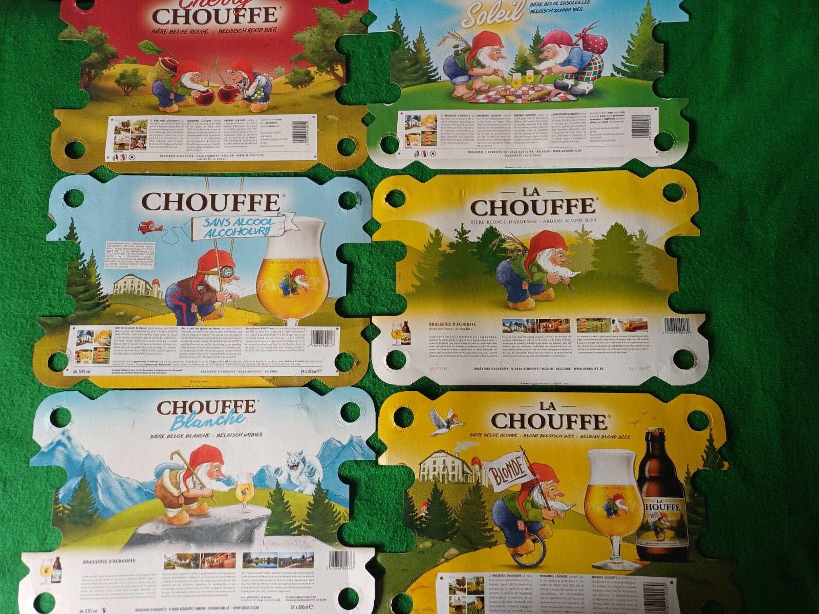 La Chouffe kartonnen kratplaten - diverse soorten, Verzamelen, Biermerken, Ophalen of Verzenden, Gebruikt, Overige merken