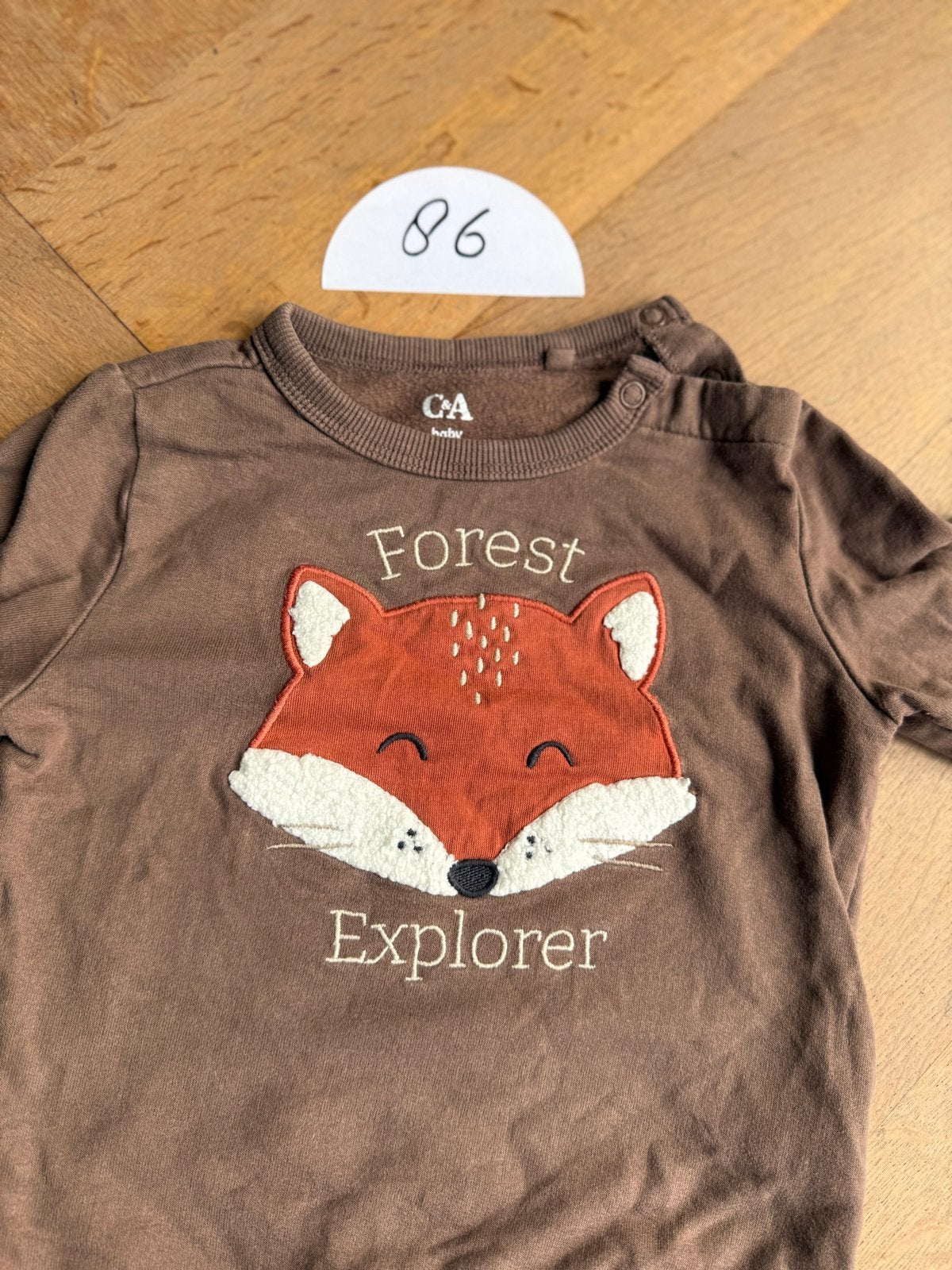 Baby truitje bruin met vosje 'Forest Explorer', Ophalen, Gebruikt, Jongetje of Meisje, Truitje of Vestje