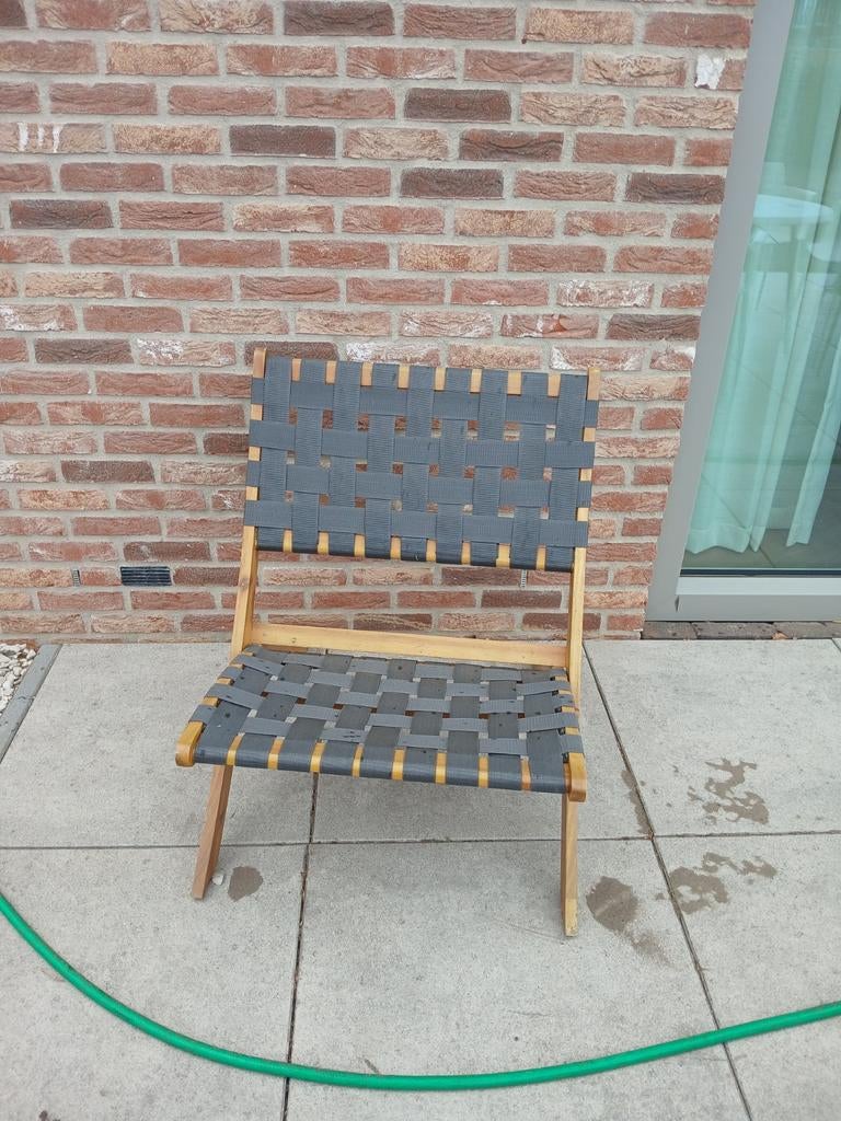 Comfortabele inklapbare tuinstoel, Ophalen, Gebruikt, Hout, Inklapbaar