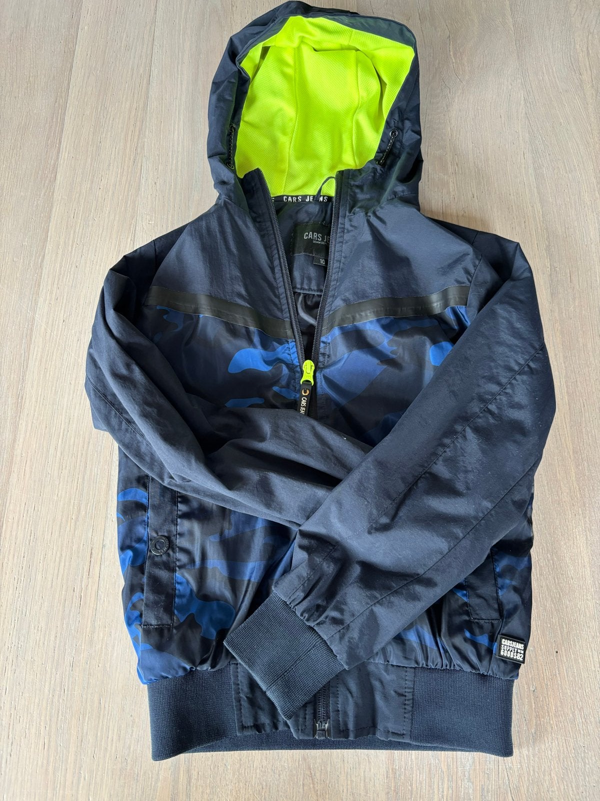 Cars Jeans zomerjas jongens maat 10 - Blauw camouflage, Ophalen of Verzenden, Zo goed als nieuw, Jongen