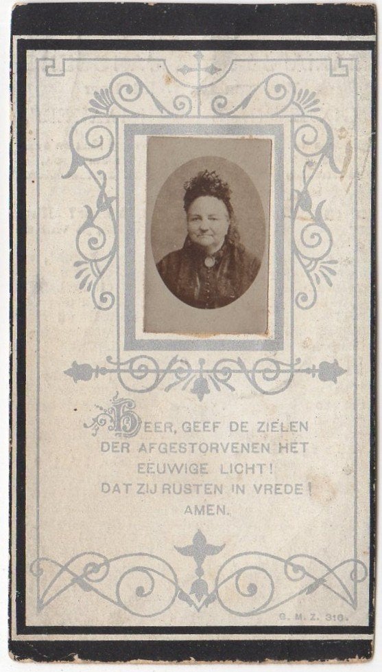 Maria J. Janssens 1824 Roosendaal + 1904 Bergen op Zoom, Verzenden