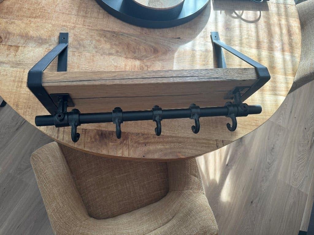 Kapstok industrieel 5-haaks (60x18), Zo goed als nieuw, Minder dan 100 cm, Hout, Ophalen