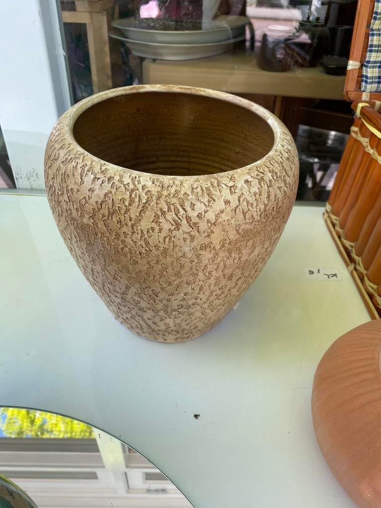 Grote keramieke bloempot, Rond, Ophalen of Verzenden, Zo goed als nieuw, Aardewerk