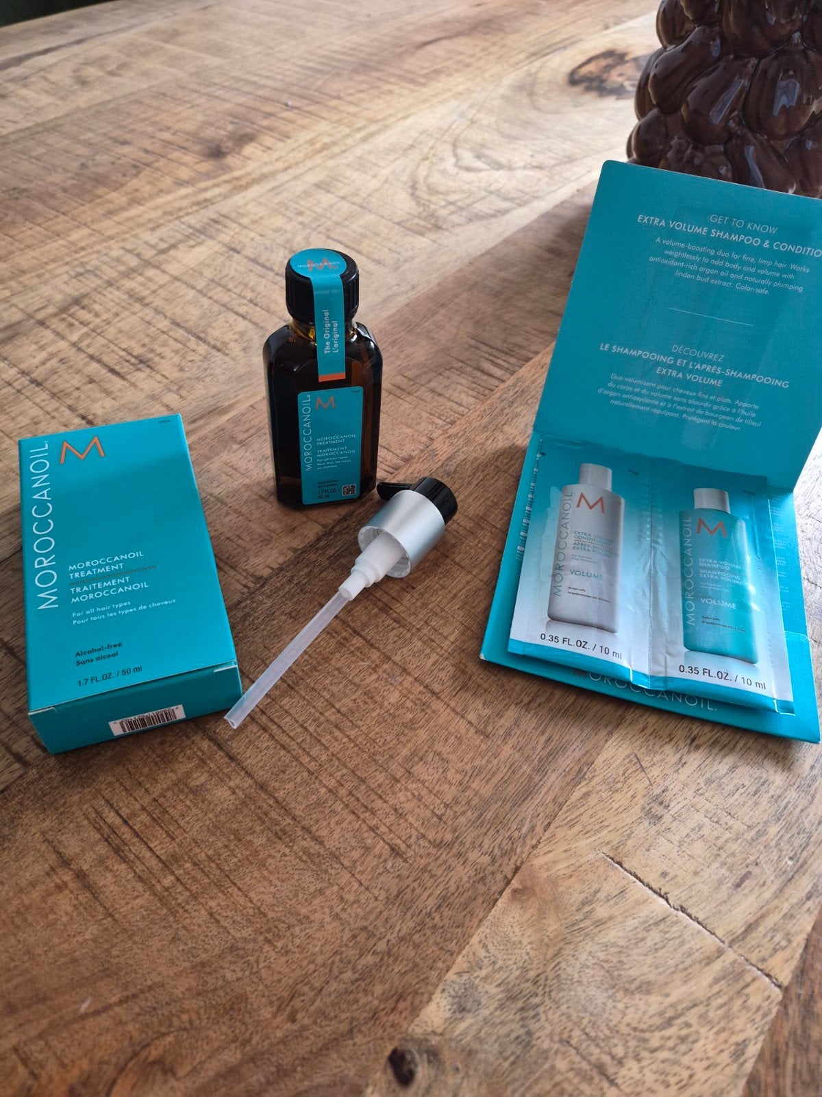 Moroccanoil Treatment 50ml+2 x10 ml shampoo/conditioner, Ophalen, Nieuw, Haarverzorger of -hersteller
