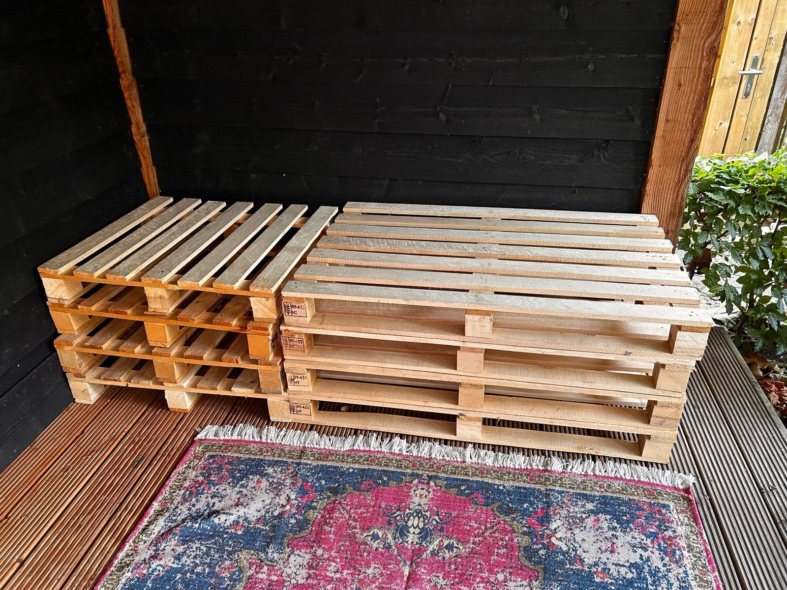 Pallets voor loungebank of palletbed, Tuin en Terras, Ophalen, Zo goed als nieuw, Hout