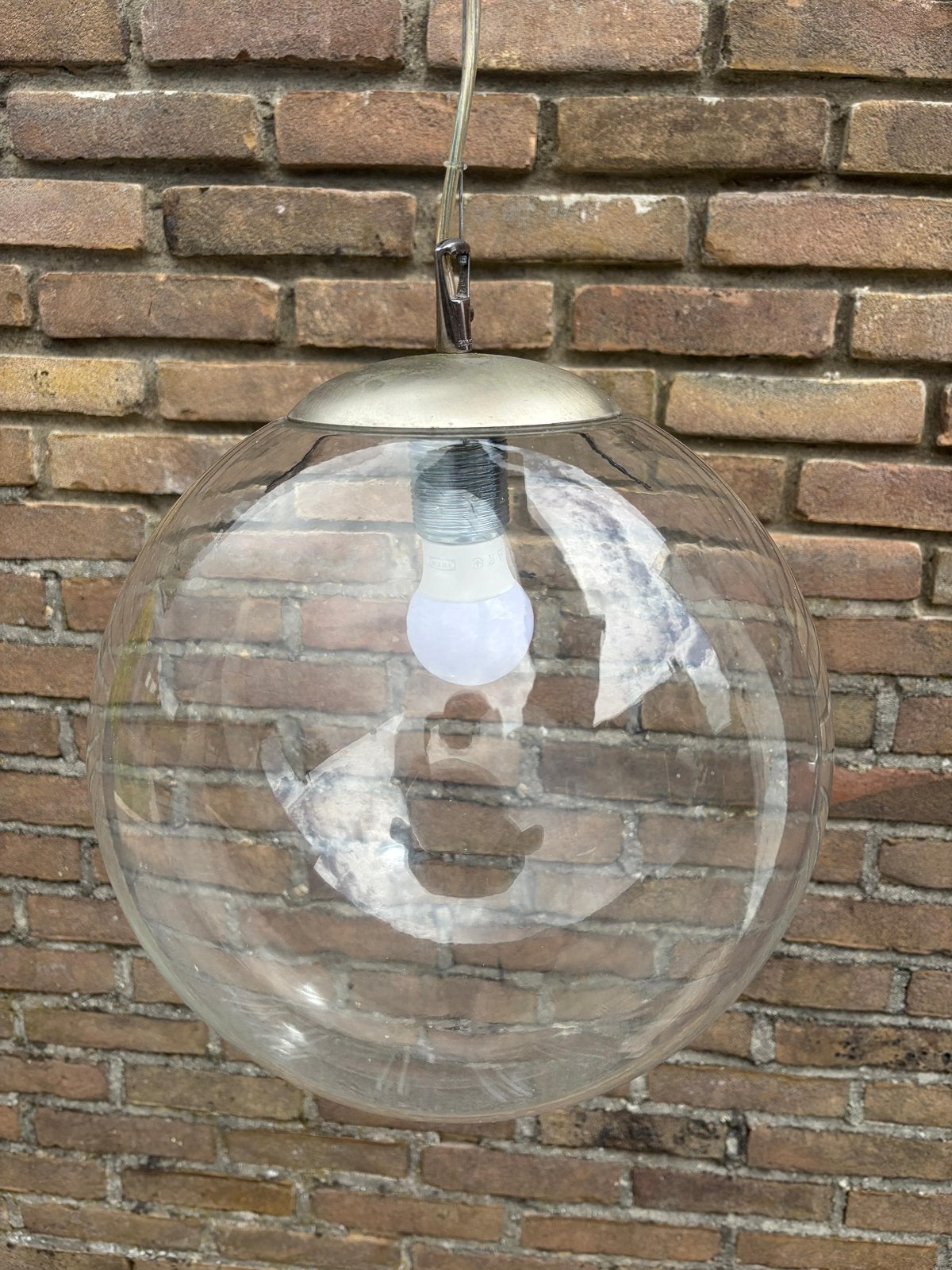 Glazen bol lamp hanglamp, Huis en Inrichting, Ophalen, Minder dan 50 cm