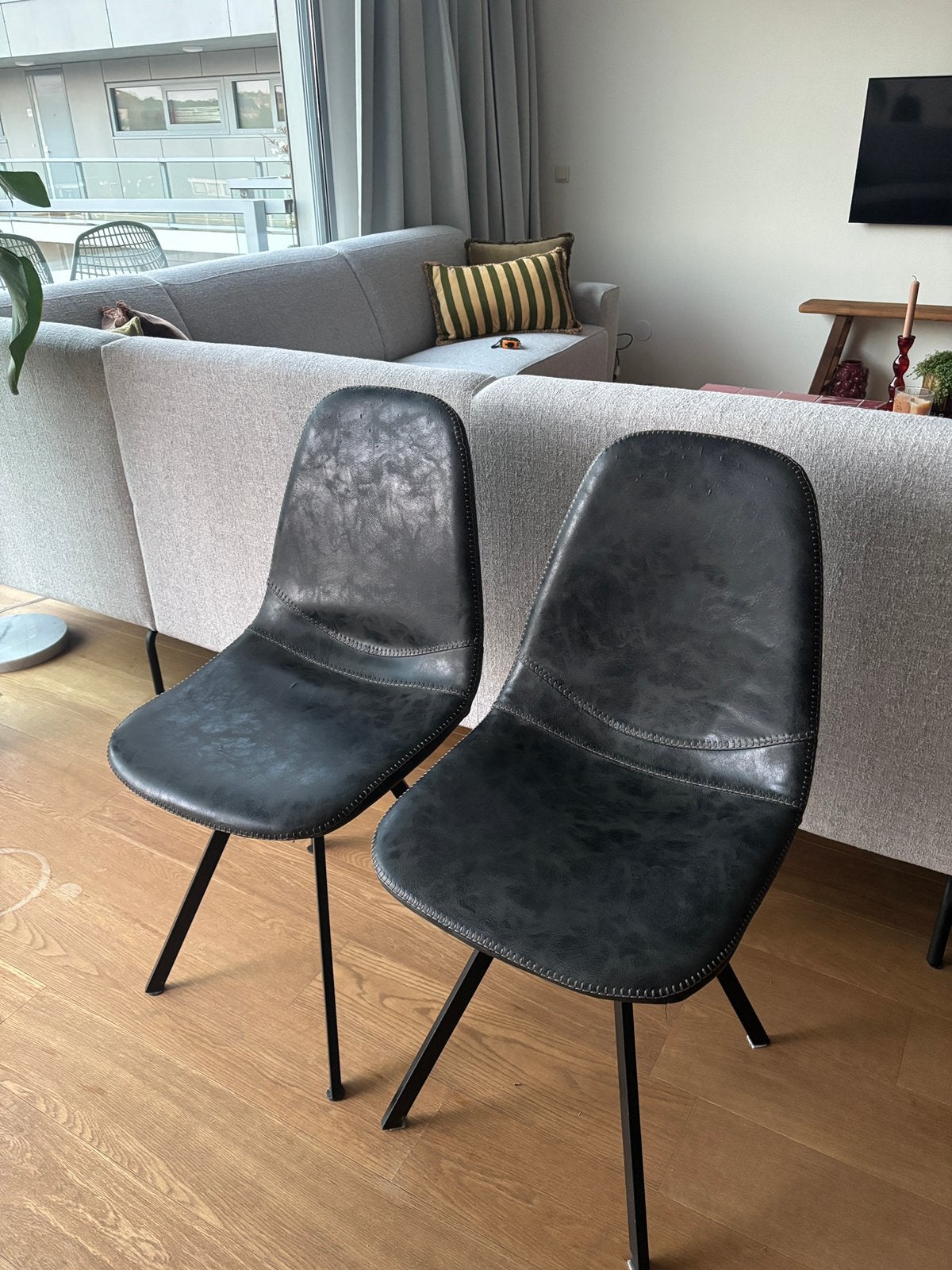 Eetkamerstoelen bureaustoel stoel, Huis en Inrichting, Stoelen, Ophalen, Gebruikt, Blauw, Twee