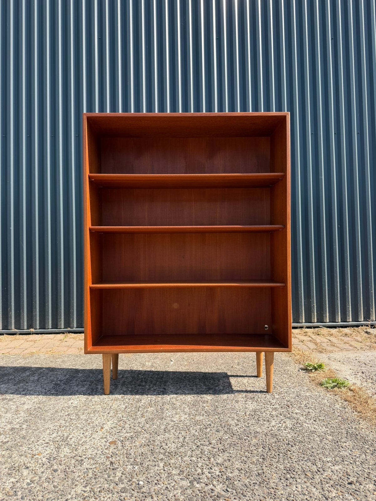 Vintage kast boekenkast teak deens, Gebruikt, G, 50 tot 100 cm, X