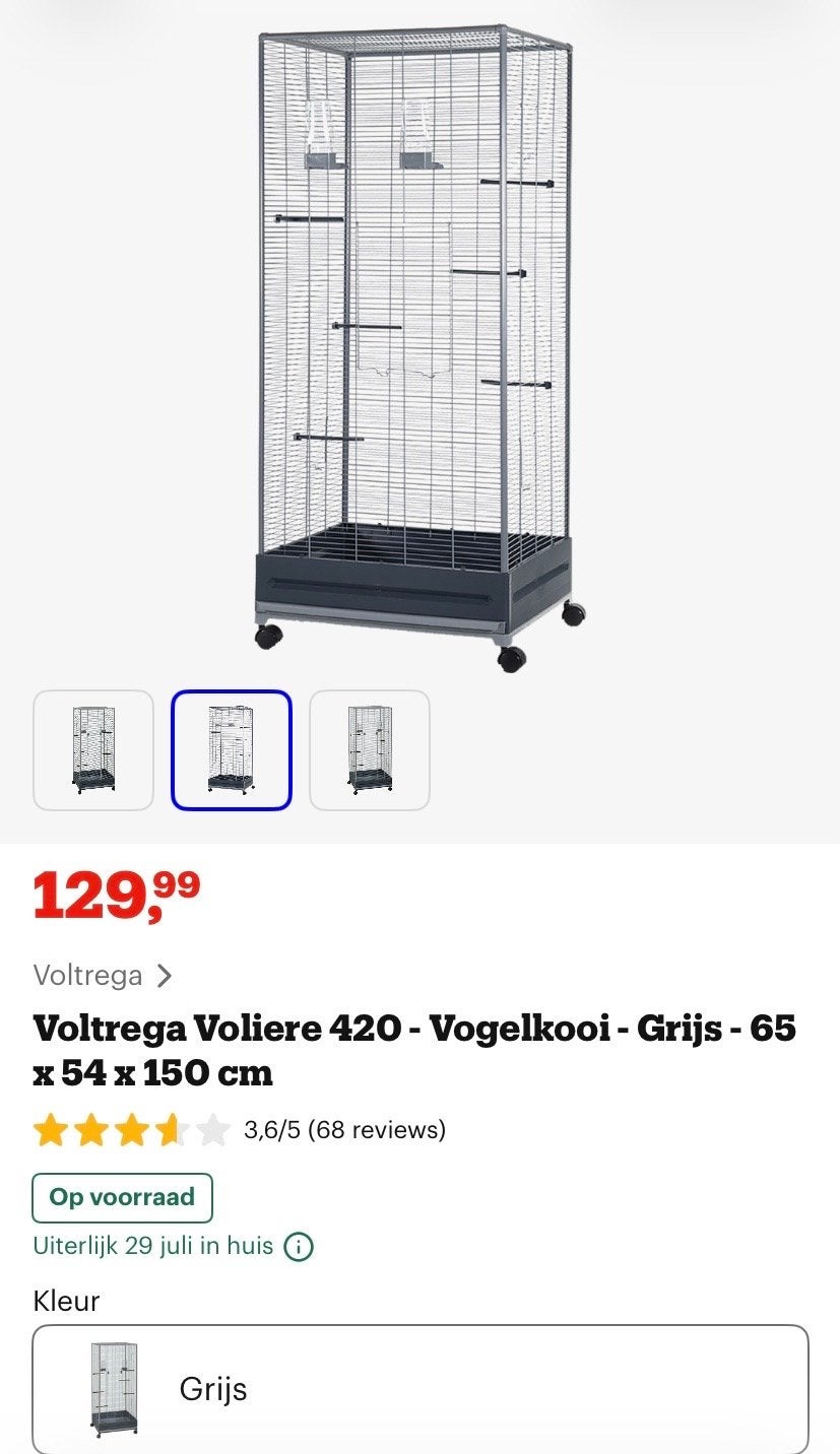 Binnenvoliere Voltrega, Nieuw in doos!, Dieren en Toebehoren, Ophalen of Verzenden, Nieuw, Metaal, Vogelkooi