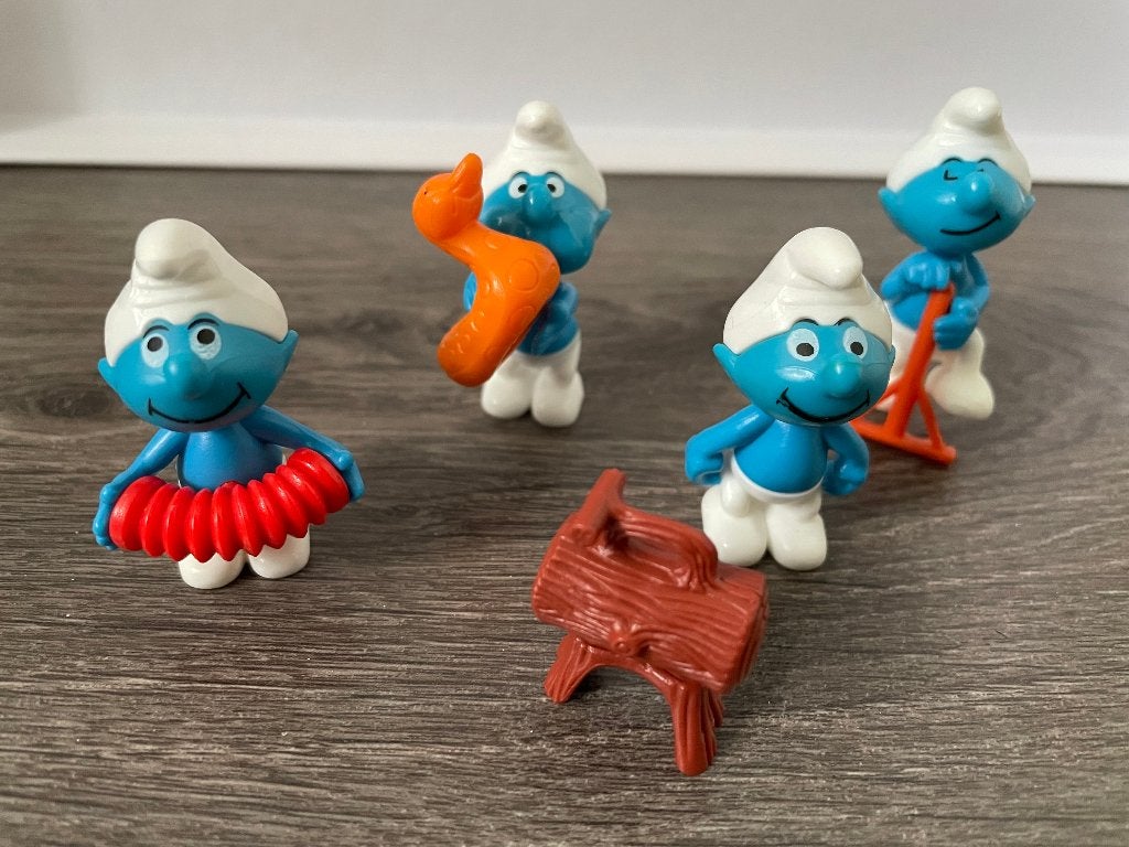 Smurfen Kindersurprise Ei Figuurtjes - Set van 4, Ophalen of Verzenden, Zo goed als nieuw, Verschillende Smurfen, Poppetje, Figuurtje of Knuffel