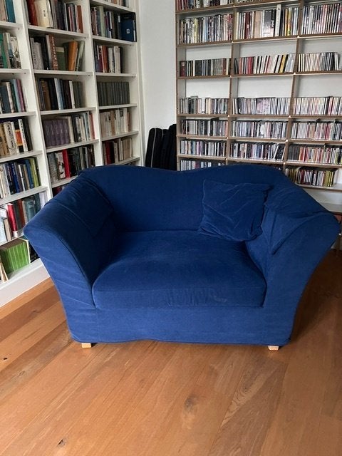 Loveseat, donkerblauw, Ophalen, Gebruikt, Tweepersoons, 75 tot 100 cm