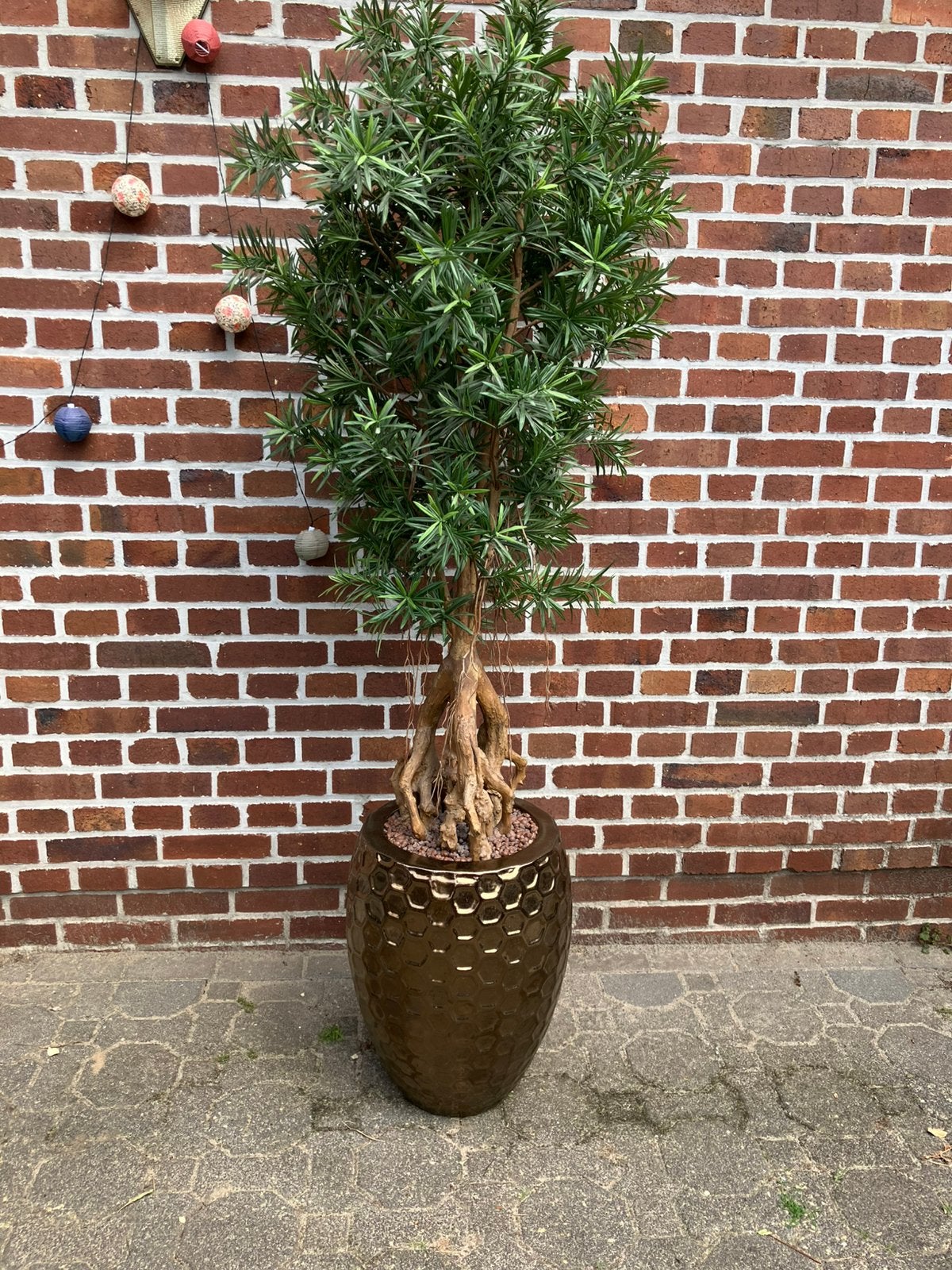 Grote kunstplant in pot 2 meter hoog, Ophalen, Groen, Kunstplant, Zo goed als nieuw