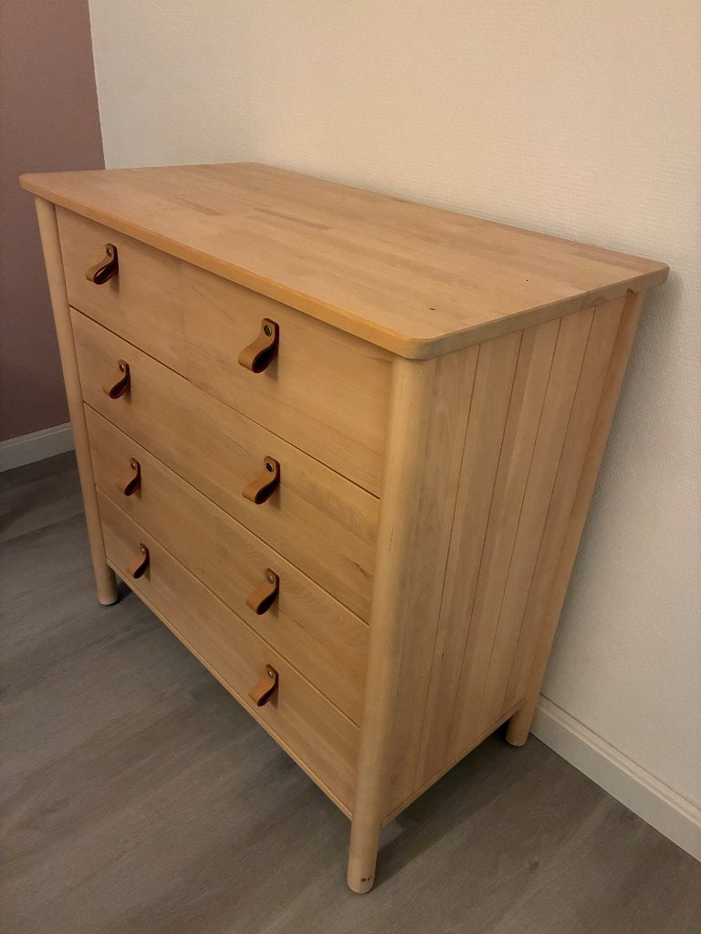 IKEA BJÖRKSNÄS ladekast – massief berkenhout – 5 lades, Ophalen, 5 laden of meer, 50 tot 100 cm, Minder dan 100 cm