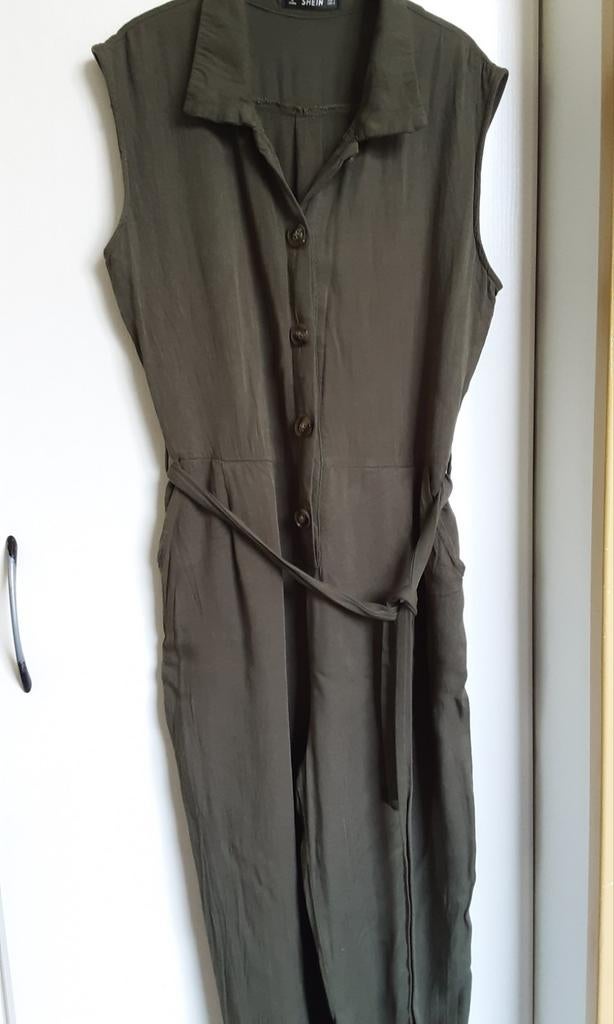 Jumpsuit, overall zonder mouwen maat S legergroen, kaki, Kleding | Dames, Jumpsuits, Ophalen of Verzenden, Gedragen, Maat 36 (S)