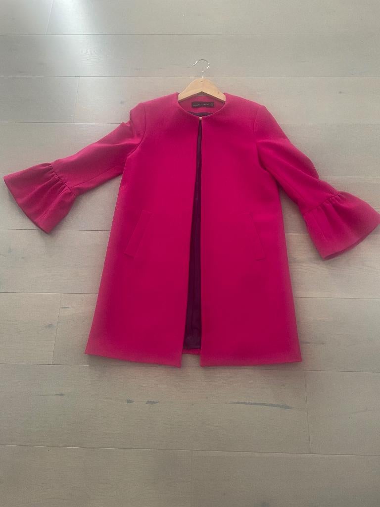 Mantel (jas) van Zara, Nieuw, Ophalen of Verzenden, Roze, Maat 36 (S)