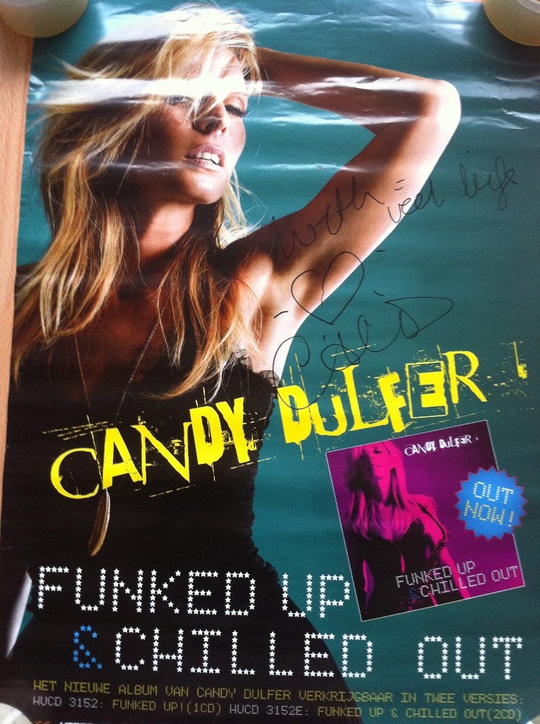 2 posters Candy Dulfer 1 gesigneerd, Verzamelen, Deurposter of groter, Ophalen of Verzenden, Muziek, Rechthoekig Staand