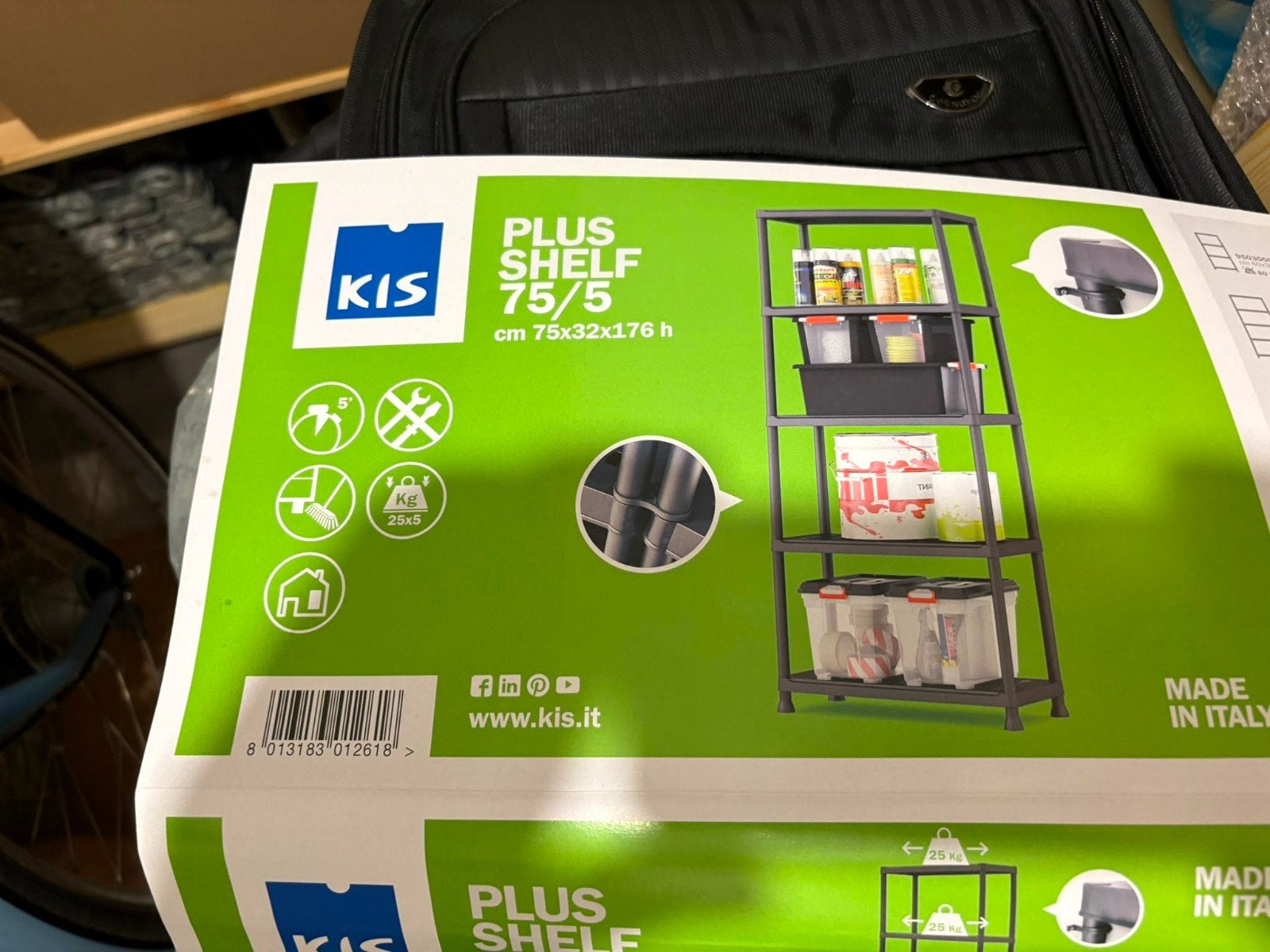 Nieuw KIS PLUS SHELF 75/5 opbergrek - Made in Italy, Huis en Inrichting, Ophalen, Nieuw