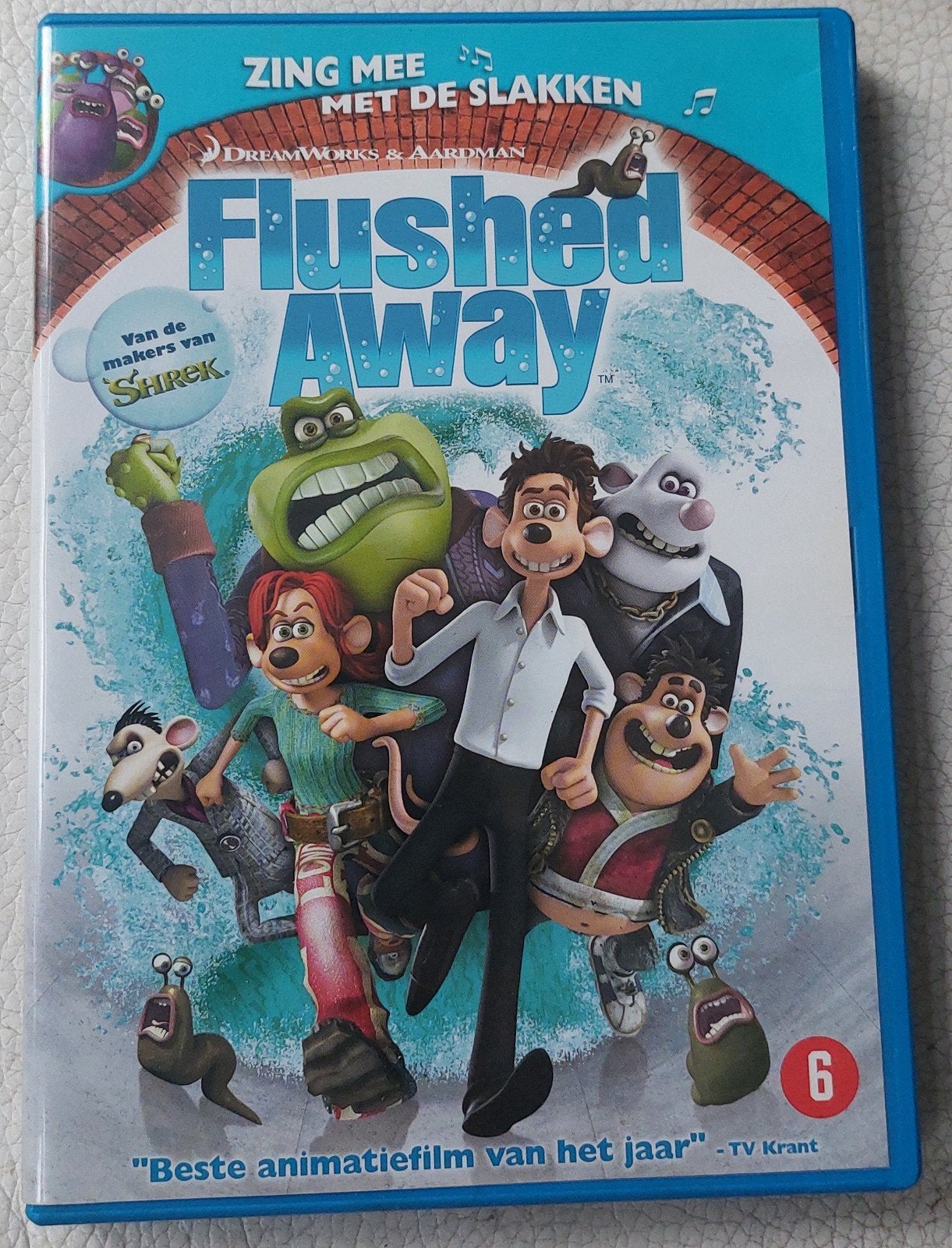 Flushed Away - Zing mee met de slakken (DVD), Gebruikt, Animatie, Nederlands, Ophalen of Verzenden