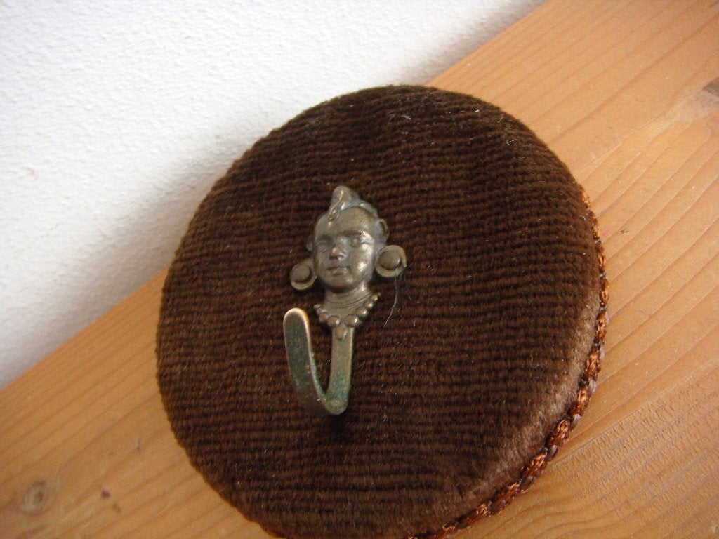 Brocante hanger met koperen engelen haakje, Ophalen of Verzenden