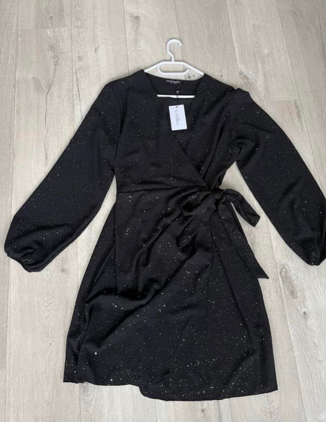 Zwarte Glitter Jurk - One Size (38-46) - Nieuw, Maat 38/40 (M), Zwart, Nieuw, Ophalen of Verzenden