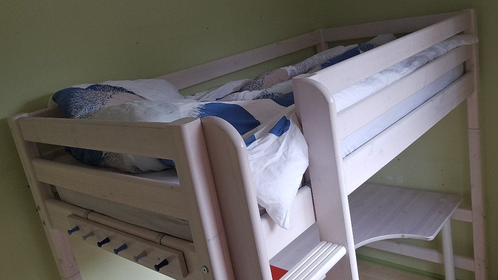 Flexa Hoogslaper met gratis bureau, Ophalen, Gebruikt, Eenpersoons, 160 tot 180 cm