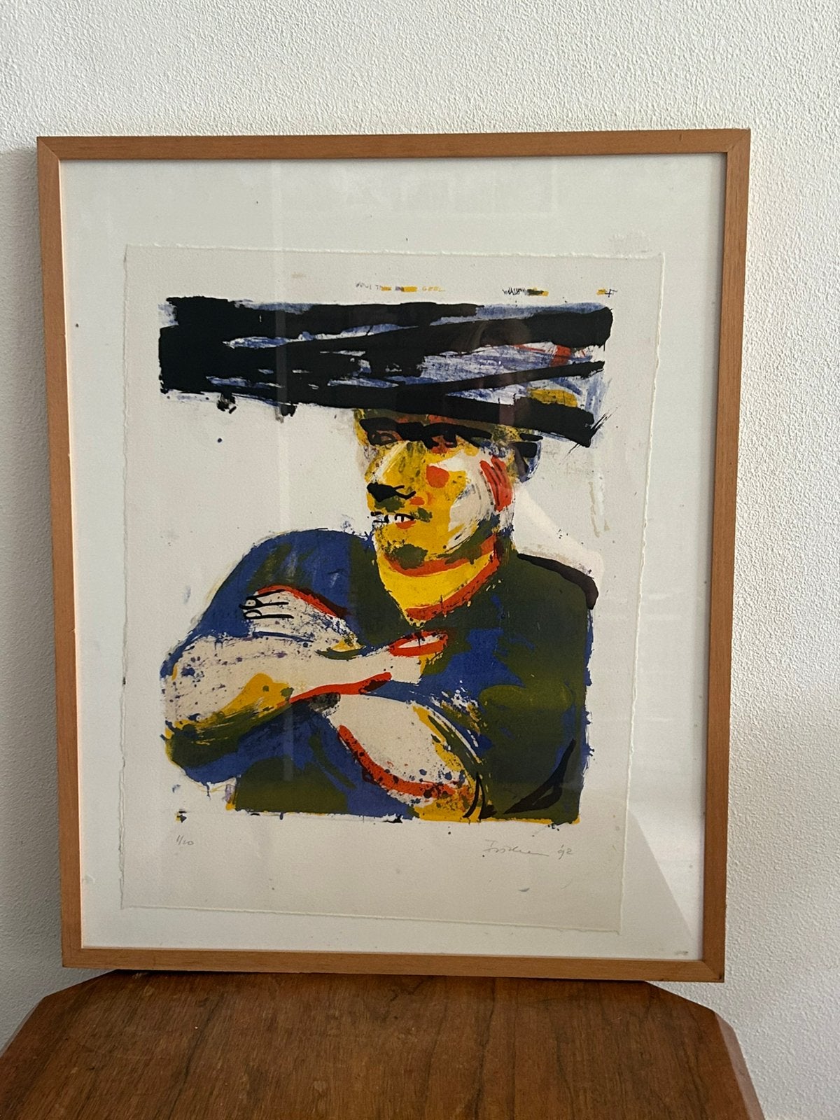 Handgesigneerde kleurenlitho Annemarie Fischer, Ophalen, Portret en Figuren, Gelimiteerde oplage, Lithografie